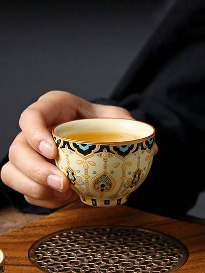 1/2/4pcs Dunhuang Ceramic Tea Cups, Vintage European Style Ceramic Cups, Saudi Arabian Coffee Cups, Turkish Coffee Cups, Water Cups, Espresso Cups, Household Guest Tea Cups, Black Tea Cups, Gift Cups