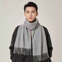 Men's Pashmina Scarf/Shawl/Long Winter Scarf - Cinza Claro - View 1