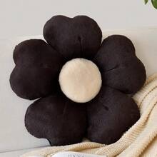 Flower Shaped Pillow, Cute Decorative Throw Pillows With Soft Rabbit Fur For Couch Bed Chair Floor, Christmas Pillow Seating Cushions With Room Décor For Bedroom Living Room(14.9 Inches, Brown),14.9Inches,Brown - 棕色 - 查看 2