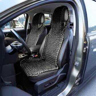 天然木珠座椅垫按摩冷却垫，适用于汽车和卡车。防止驾驶时背部出汗。让长途旅行更舒适、更轻松。