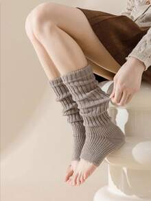 1/2/3 perechi de șosete pentru femei, șosete japoneze stivuite, șosete de toamnă și de iarnă, șosete lungi tricotate gri, acoperitoare pentru picioare cu mătase neagră, pentru a arăta subțire, șosete lungi JK de primăvară și de toamnă, pentru căldură de iarnă - Manșe pentru picioare și picioare - Vizualizare 12
