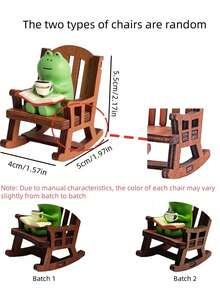 Gentle And Warm Cute Frog Figurine, Suitable For Home, Bedroom, Office And Living Room Decor, Also Can Be Used As Birthday Gift - Multicolor - View 3