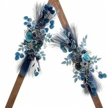 2-Pieces Wedding Arch Flowers Set, Artificial Flowers For Wedding Decoration  Home Decor Backdrop Valentine's Day And Welcome Ceremony Sign Flower Swag Floral Decorations For Signs, Arches, Doorways, And Corners For An Outdoor Wedding - 霧霾藍 - 查看 7