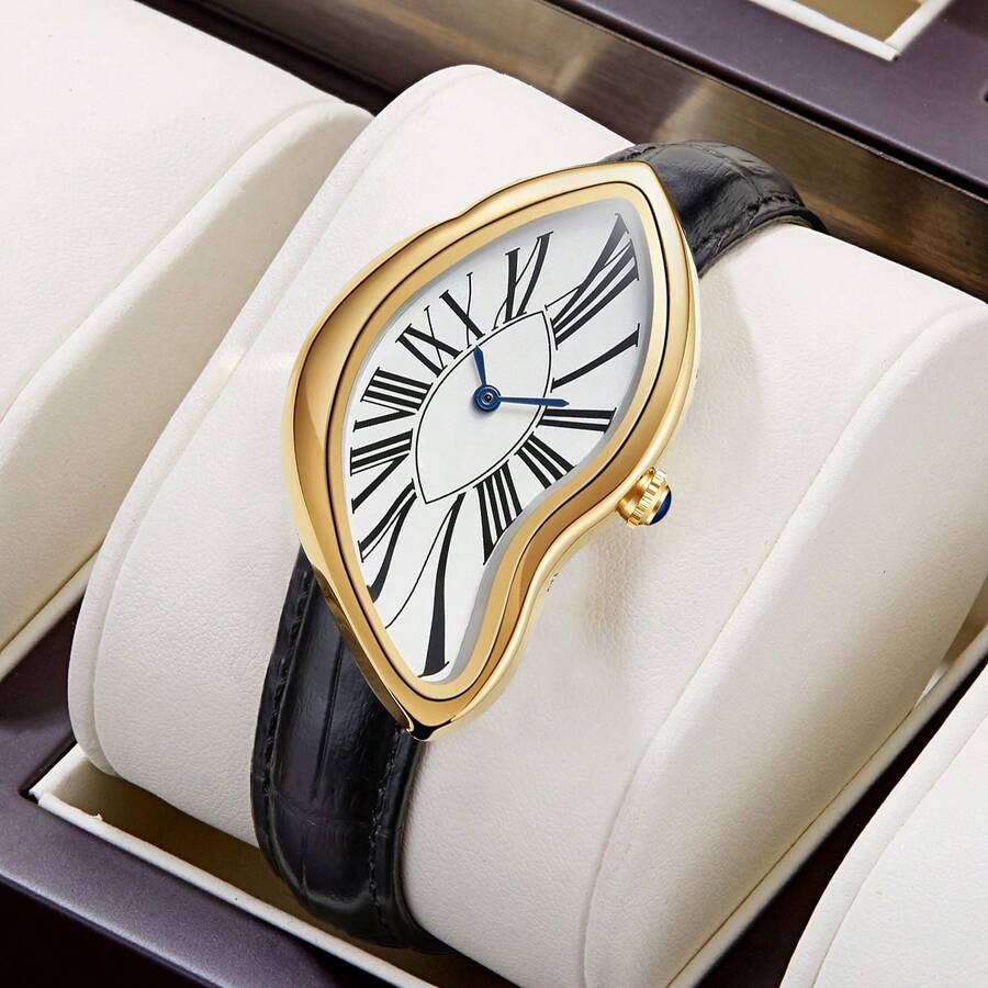 The 2025 New Irregular-Shaped Quartz Watch Blends The Retro Millennium With The Distortion Of The Millennium, Featuring Niche Art And A High-End Feel, Making It A Perfect Gift For Fashionable Men's Wristwatches - PT3287L - 查看 1