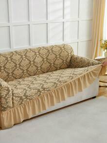 1 pièce Housse de canapé élastique de style jaquard, épaisse, antidérapante, pour protection de canapé dans le salon, la chambre, l'extérieur. Prévention des taches d'animaux de compagnie. Housse de coussin de siège de canapé pour canapé d'angle, fauteuil inclinable et canapés 1/2/3/4 places. Décoration d'automne pour la maison. Housse de canapé facile à installer et à retirer, pour toutes les saisons - beige - Voir 8