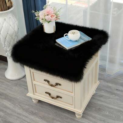 1 件黑色毛绒展示地毯、豪华长绒展示地毯、圣诞礼物、窗台毯沙发垫、柔软装饰地毯、卧室装饰、小地毯、地毯、家居装饰、客厅地毯、客厅小地毯、卧室地毯、客厅家居装饰、户外地毯、可洗地毯、羊毛地毯、毛绒地毯、秋冬地毯、厚/毛绒