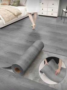 1roll Peel And Stick Vinyl Flooring Roll 17.72"X 118.11", Self Adhesive Vinyl Wood Flooring Planks Floor Tiles Stickers Waterproof For Bathroom Living Room Bedroom Kitchen RV Easy DIY Floor Coverings, Light Wood, Minimalist Home Decor - Multicolor - View 5