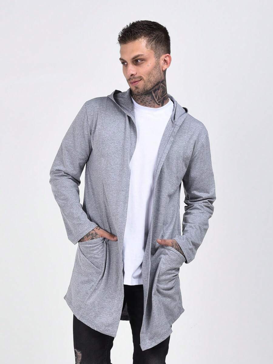 Men's Cardigan Coat/Overcoat/Winter Jacket - Grey - View 1