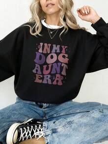 In My Dog Aunt Era, Dog Aunt Long Sleeve Sweatshirt - Black 2 - View 1