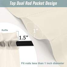 Cream Window Sheer Curtains 54 Inch Length, Soft Airy Light Filtering Sheer Curtain 2 Panels Set, Dual Rod Pocket Gauze Drapes For Living Room Bedroom Dining Room, 2x42Wx54L Inches,42inchWx54inchL(Packof2),Cream - Cream - 查看 4