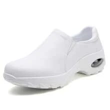 Zapatos de enfermería para mujeres, de fácil deslizamiento, ligeros, antideslizantes, cómodos, resistentes al agua y aptos para el trabajo en servicios de alimentación - Blanco - Ver 10