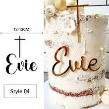 1 Stück personalisierter Hochzeitstorten-Aufsatz, Acryl Torte Dekoration, personalisierte Laser-geschnittene Dekoration, Hochzeits-Initialen Tortenaufsatz, Kommunion Dekoration - Mehrfarbig 1 - Übersicht 10