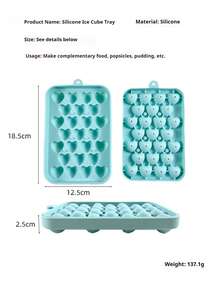 1 pezzo Vassoio per cubetti di ghiaccio in silicone da 25 celle, stampo per cubetti di ghiaccio a forma di cuore, stampo per palline di ghiaccio piccole, stampo per cubetti di ghiaccio per whisky, stampo per cubetti di ghiaccio alla frutta con coperchio, stampo per sapone fatto a mano a forma di uva, stampo per cubetti di ghiaccio per uso domestico, adatto per uso familiare estivo, stampo per cubetti di ghiaccio per frigorifero, congelamento, feste, viaggi, matrimoni, compleanni, cucina, conservazione, all'aperto, forniture per il Ringraziamento, stampo per cubetti di ghiaccio, macchina per il ghiaccio, accessorio da cucina - Multicolore - Visualizzare 2