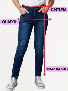 Women's Flare Jeans, Kids', Teens', Skinny - 藍色 - 查看 4