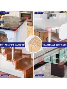 4/8/12/16 Pcs Silicone T-Shape Transparent Corner Guards, Super Sticky, All-Around Edge Safety Bumper Protectors, Suitable For Wooden, Marble, Glass And Metal Furniture Invisible Protection, Baby Safety Corner Guards, Furniture And Sharp Angle Baby Protection, T-Shape, Furniture, Corner Guards, Corner Strips
