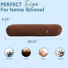 Health Cervical Neck Roll, Comfortable And Highly Resilient Bolster Pillows, Round Neck Pillows Support For Sleeping, Large Size Bolster Pillow For Bed, Legs, Back And Yoga (Checkerboard--Brown),Checkerboard--Brown - 棋盤格--棕色 - 查看 5