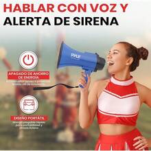 Pyle Megáfono Altavoz Ligero 30W, Bullhorn con Volumen Ajustable, Sirena Incorporada, Alcance de 800 Metros, para Deportes en el Exterior, Animación y Eventos, Rosa