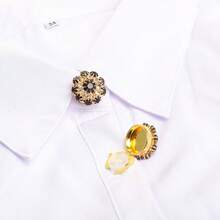 2 piezas Gemelos Accesorios de moda para ropa, Cubiertas de botones para camisas, trajes y vestidos, Cubierta de botón de lujo con strass y clip oculto dorado, Accesorios de ropa para uso diario, de negocios y de boda, Sin necesidad de coser botones, Botones de manga casual, Juego de botones DIY, Regalo artesanal para días festivos - A - Ver 8