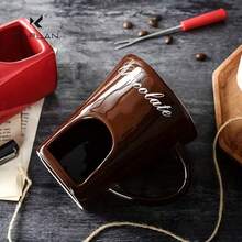 1 buc., cană ceramică multifuncțională pentru încălzirea fonduei de ciocolată, mini cană de topit ciocolată, ușor de curățat, potrivită pentru nunți, petreceri, zile de naștere în aer liber și ca articol cadou. - Multicolor - Vizualizare 11