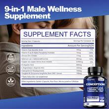 MEGNETA Men'S Fertility Support For Pre-Conception - Zinc, CoQ10, L-Arginine, Tongkat Ali For Motility And Men's Health - 60 Capsules - Hai chai - Tiết kiệm chi phí hơn - Xem 2