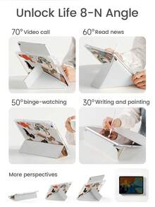 这款精美可爱的卡通狗造型保护壳采用双面彩绘亚克力透明水晶后盖，防震耐用。适用于iPad第七代、第八代（10.2英寸）和第十代。内置笔槽，支持睡眠/唤醒功能以及多种折叠支架方式。是节日送礼佳品。 - 彩色 - 查看 6