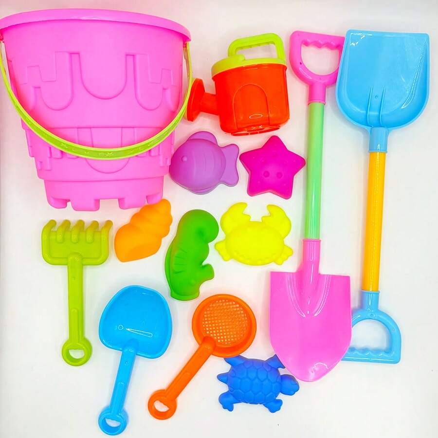Bộ đồ chơi bãi biển cho trẻ em - Xẻng xúc cát lớn, xô và dụng cụ đào bới - Hoàn hảo cho trò chơi cát và nước. - Nhiều màu - Xem 1