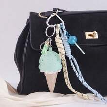 Creative Cute Leather Ice Cream Pendant, Mini Lollipop Bag Charm - Màu xanh Bạc hà - Xem 1