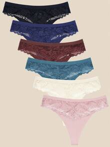 Bộ 6 chiếc quần lót ren không đường may dành cho nữ, kiểu G-string cạp thấp, không lộ viền, nhiều size S-XL. - Nhiều màu - Xem 11