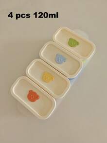 Set Wadah Penyimpanan Makanan Bayi 7/6/4/3 buah, Ukuran Acak 50ml/120ml, Baki Silikon Berbentuk Beruang, untuk Freezer & Pengukus - MultiWarna - View 12