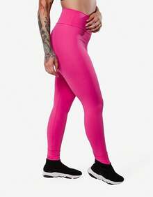 Gym Fitness Leggings Pants Made Of Polyamide Zero Transparency Comfortable Color Block Casual Polyamide Sports And Fitness - Màu Hồng Tươi - Xem 4