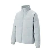 Adidas Men's Thick Padded Jacket, Warm Stand Collar Sports Down Coat - Silver - View 1
