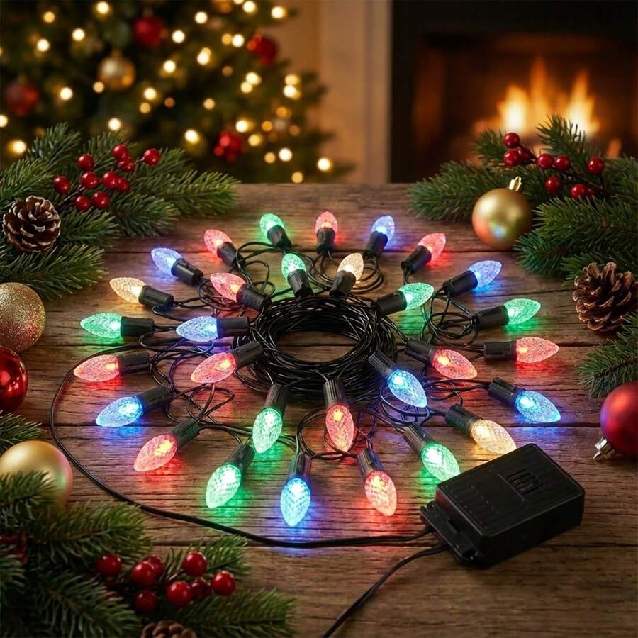 Serie Luces Decoración Navideñas Con Musical 30 LED,Ideal para decoraciones de árboles de Navidad - Tipo de Enchufe A USA (110-127V) - Ver 1