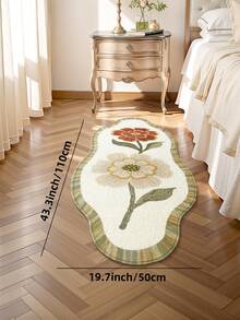 DAJIANG 1 件复古简约地毯,花卉印花长条地毯,花叶图案羊绒地毯,适用于浴室、厨房、玄关、走廊、床边、客厅、卧室,可水洗,易于清洁的玄关垫,防滑底背,适用于卧室、圣诞节、感恩节、情人节、圣诞装饰、圣诞装饰、装饰地毯、浴室配件、房间装饰套装 - 彩色 - 查看 15