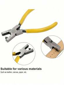 1pc 2mm Universal Handheld Watch Band Pliers, Belt Hole Punch L, Hole Punch Eyelet L, Tag Punching Hine, Strap Hole Puncher Back To School - Yellow - View 5