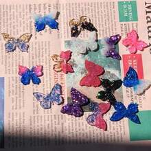 1 pieza Molde de silicona con diseño de espejo de mariposa, serie de insectos de mariposa y polilla, molde de silicona para hacer colgantes y pendientes de resina DIY - Blanco - Ver 6