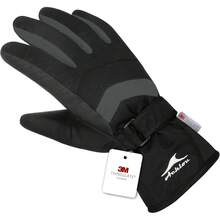 Achiou - Guantes de esquí de nieve para invierno, cálido, 3M, impermeable, visualización táctil para hombres y mujeres - naranja/fiesta de bloques - Ver 9