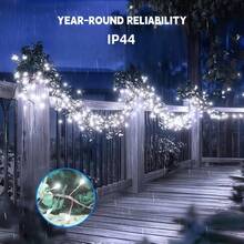 1串太阳能LED仙女灯，100/200/300颗LED灯珠，鞭炮灯串，星光萤火虫灯，适用于DIY花环、室内外装饰、卧室、客厅、花园、庭院、节日装饰