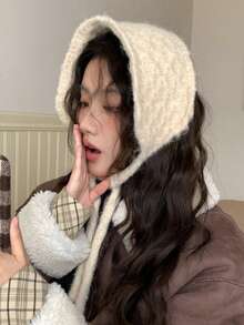 Fashionable Solid Color Pineapple Pattern Knitted Wool Warm Ear Muffs Headband, Multi-Functional Autumn/Winter Ear Warmers