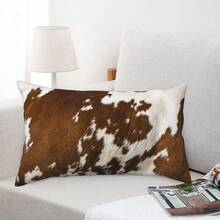 Western Cow Print Lumbar Throw Pillow Covers 12x20 Set Of 2 Brown White Cowhide Short Pl 11ush Pillows Case Animal Print Rectangle Cushion Cover Decorative Pillowcases For Couch Bed,20inchx12inch(Packof2),BrwonWhite - 布朗懷特 - 查看 7