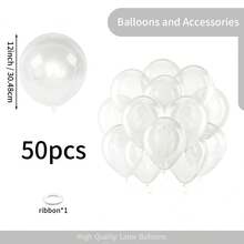 50/125pcs Transparent Latex Balloons - 5/10/12/18 Inch Round Clear Helium Balloons Arch Set, Suitable For Wedding, Bridal Shower, Birthday, Anniversary, Engagement, Graduation, Christening, Gender Reveal Party Bubble Party Decor - Clear - View 13