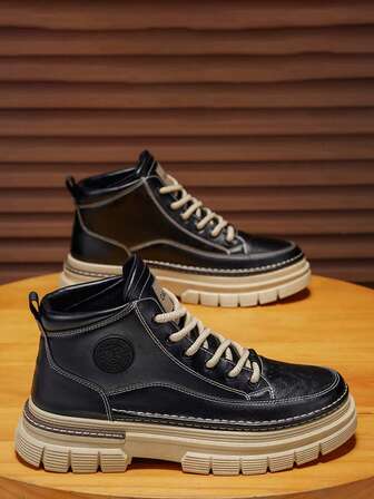 Vintage Men's Boots, New Outdoor Casual American Style Thick Sole Fashion Work Boots, Autumn/Winter