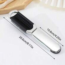 1 chiếc lược mini gấp gọn dễ thương, di động tiện lợi cho nữ, kèm gương nhỏ và đệm mềm - Bạc - Xem 9