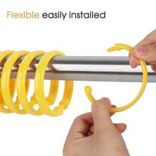 Yellow Shower Curtain Hooks - 12 Pcs Circular Plastic Shower Curtain Rings For Bathroom - O Shaped Yellow Shower Hooks Rings For Shower Curtain Rod,Yellow - Yellow - 查看 4