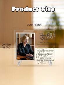 Customized Acrylic Award Plaque, Can Customize Photo And Text, Personalized Company Trophy - Employee Recognition Award, Business Achievement Award, Company Anniversary Gift, Retirement Thank You Frame, Personalized Retirement Party Gift, Colleague Retirement Gift, Employee Retirement Reward Gift - Multicolor - View 7