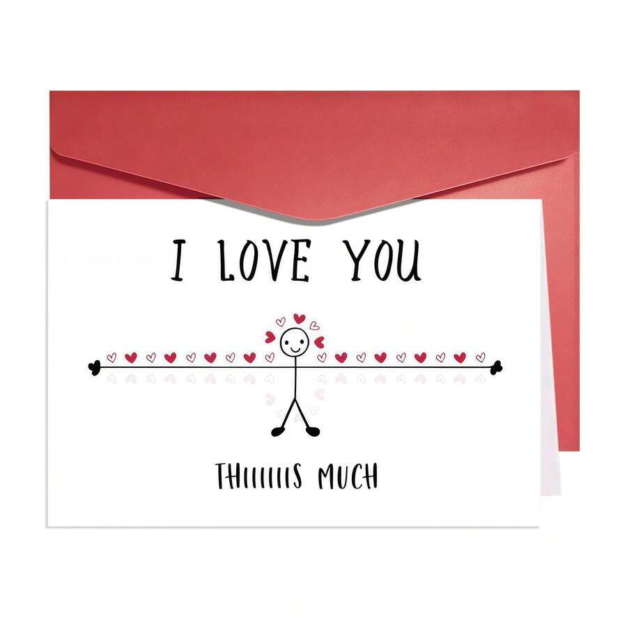 Romantic Anniversary Card | Funny Love Card (For Couples, Boyfriend/Girlfriend, Partners) | Funny Valentine's Day Card | Romantic Unisex Birthday Card-1PC - Multicolor - View 1