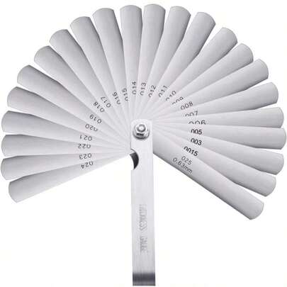 Stainless Steel Feeler Gauge Dual Marked Metric And Imperial Measuring Tool(004-088 Mm, 32 Blades)