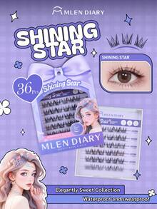 Mlen Diary Lashes Clusters, C Curl 11-12mm Individual Lashes, DIY Manga Eyelash, Reusable Natural Fluffy Lashes At Home