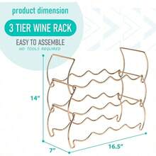 YSorbus 3Tier Stackable Wine Rack Classic Style Wine Racks for Bottles Perfect for Bar Wine Cellar Basement Cabinet Pantry etc Hold 12 Bottles Metal Silver - Cobre - Ver 2