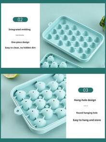 1 pezzo Vassoio per cubetti di ghiaccio in silicone da 25 celle, stampo per cubetti di ghiaccio a forma di cuore, stampo per palline di ghiaccio piccole, stampo per cubetti di ghiaccio per whisky, stampo per cubetti di ghiaccio alla frutta con coperchio, stampo per sapone fatto a mano a forma di uva, stampo per cubetti di ghiaccio per uso domestico, adatto per uso familiare estivo, stampo per cubetti di ghiaccio per frigorifero, congelamento, feste, viaggi, matrimoni, compleanni, cucina, conservazione, all'aperto, forniture per il Ringraziamento, stampo per cubetti di ghiaccio, macchina per il ghiaccio, accessorio da cucina - Multicolore - Visualizzare 5