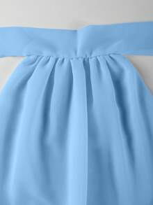 Summer Vacation Outfit Women's Halter Neck Blue Dress, Suitable For Brunch Or Date - Blue - View 7
